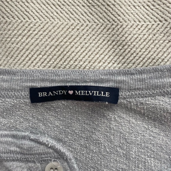 Brandy Melville Grey Henley Top, One size - Picture 4 of 4